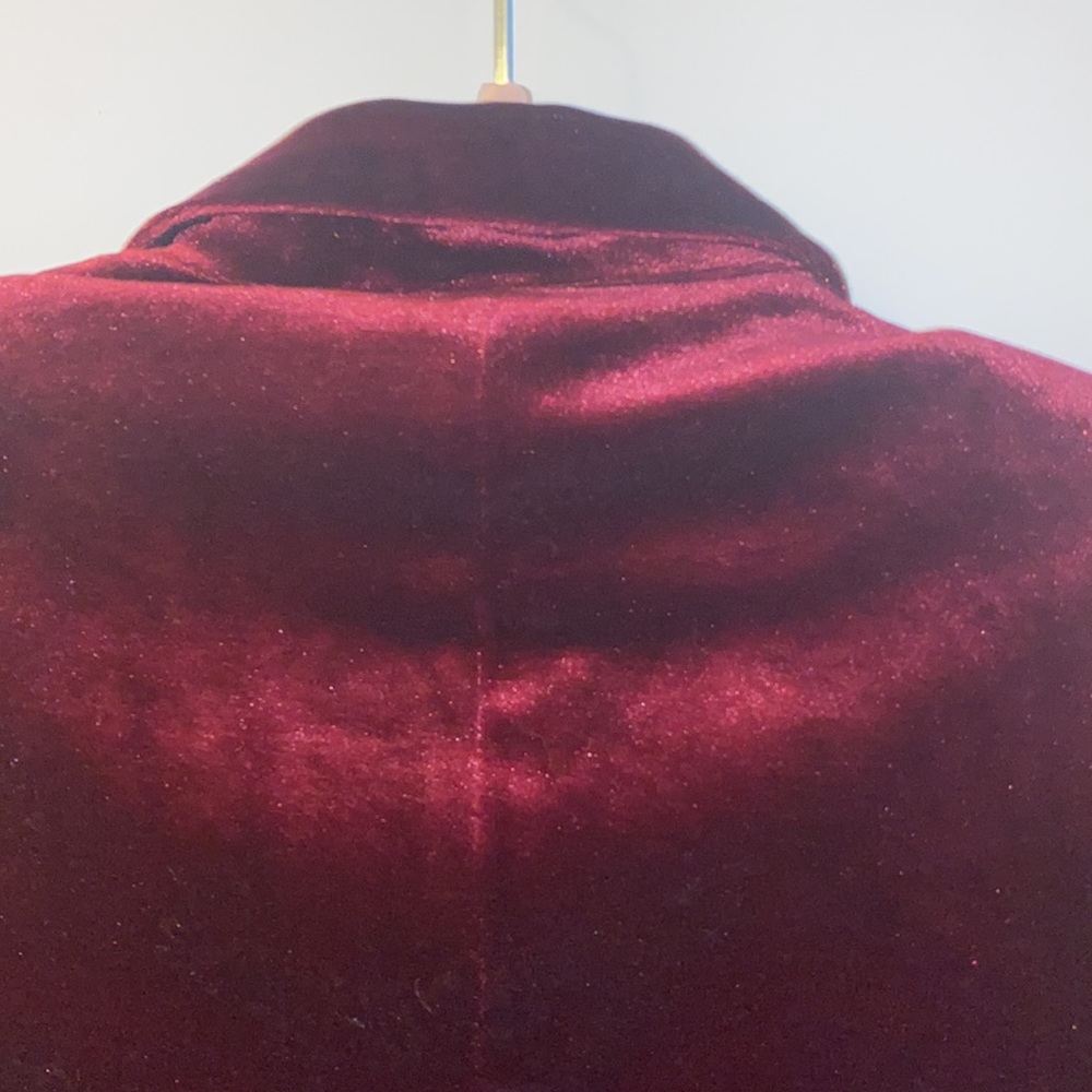 Dark Red Velvet Blazer - Picture 7 of 7